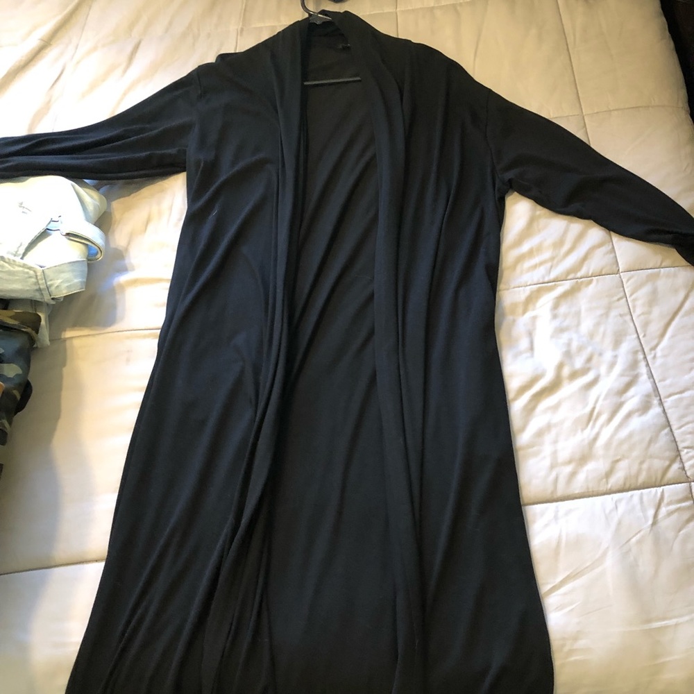 Long black cardigan